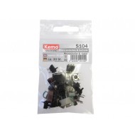 Micro Switches and  buttons Kemo S104 approx 30 pcs assorted values