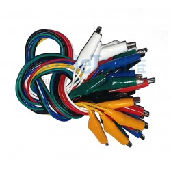 Crocodile/Alligator Test Leads/Clamps Wire With Clips Coloured Cable Wire x 12