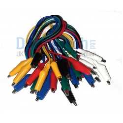 Crocodile/Alligator Test Leads/Clamps Wire With Clips Coloured Cable Wire x 12