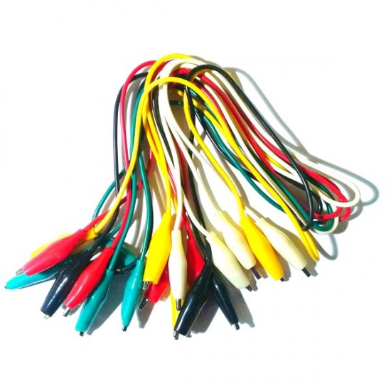 Crocodile/Alligator Test Leads/Clamps Wire With Clips Coloured Cable Wire x 10 Crocodile/Alligator Test Leads/Clamps Wire With Clips Coloured Cable Wire x 10