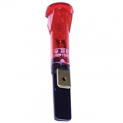 Red Neon Panel Indicator with Tabs 250V rated Red Neon Panel Indicator with Tabs 250V rated
