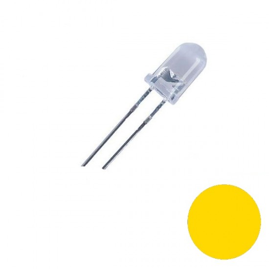 5mm Super Bright Yellow LED - 585-595nm 1.9-2.4V 3-5000 MCD
